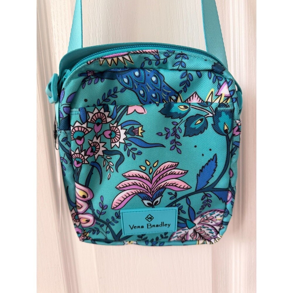 NEW! Vera Bradley RFID Lighten Up Mini Hipster Crossbody Bag in Peacock Garden